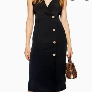 Topshop Black Midi Dress Size 10